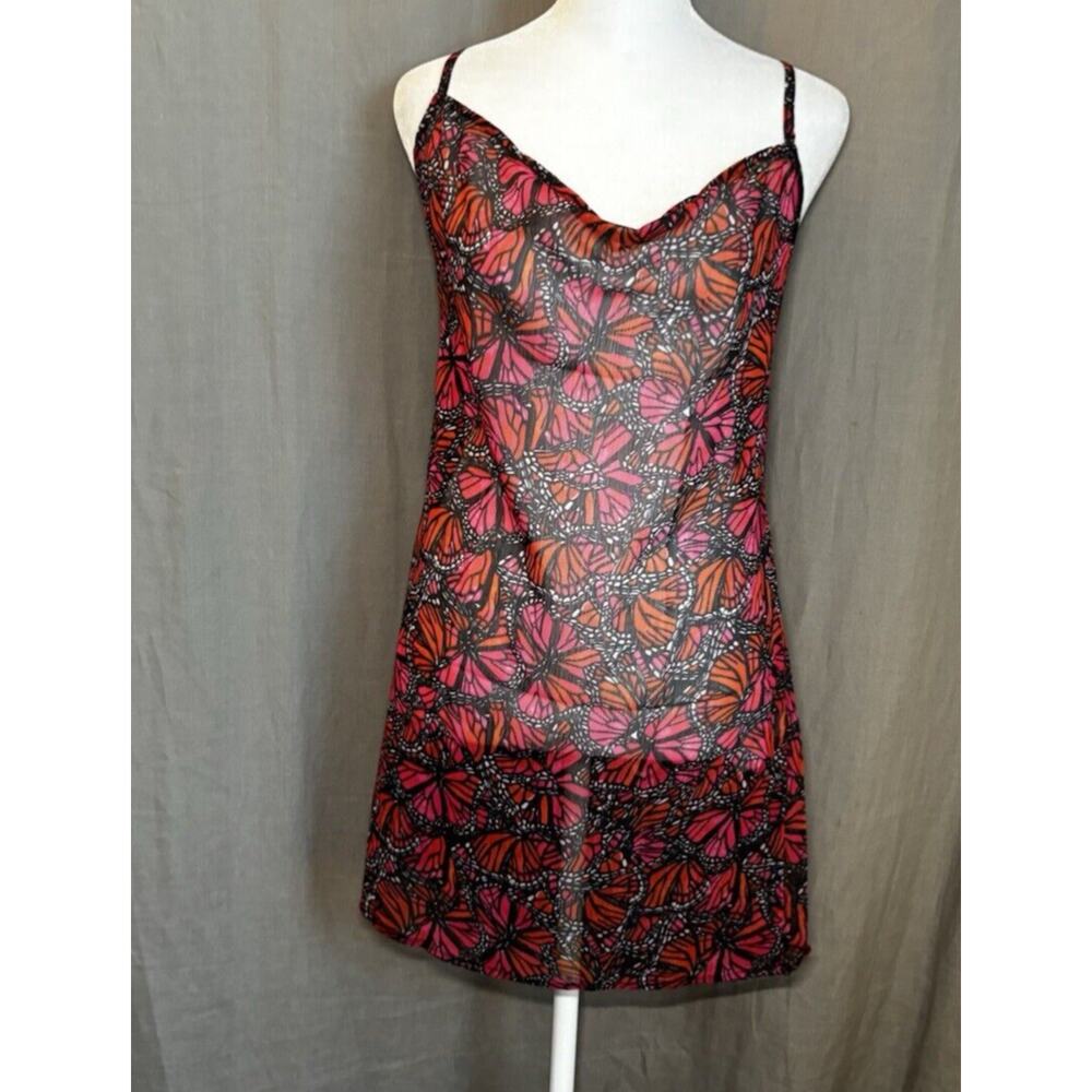 NWT Toluca Gisele Swim Cover Up Dress Red Pink Monarch Butterfly Print medium